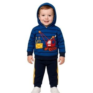 Boys Blue Crane I Lift Hoodie and Pants Set Toddler Size 3T‎